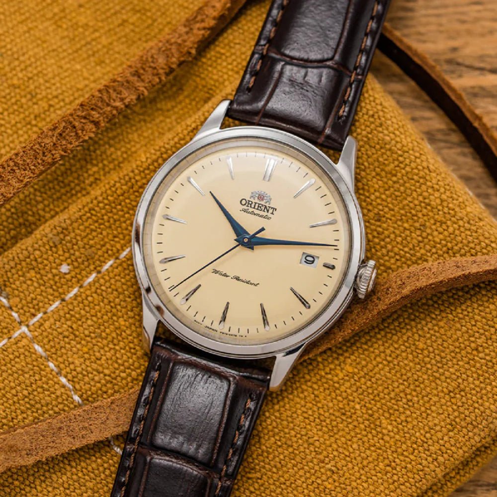 Orient-Orient Bambino 38 RA-AC0M04Y Automatic Ivory Dial Leather Strap Men’s Watch-Wristbear-2
