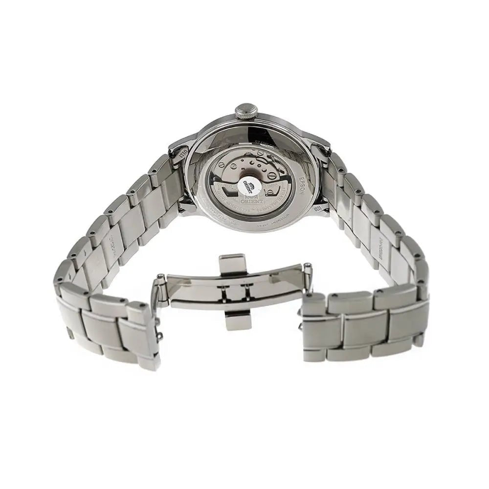 Orient-Orient Bambino RA-AG0026E Open Heart Automatic Green Gradient Dial Stainless Steel Men's Watch-Wristbear-4