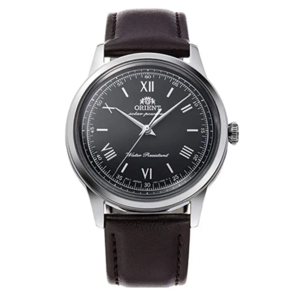 Orient-Orient Bambino RA-WK0004L Solar Blue Dial Leather Strap Men's Watch-Wristbear-1