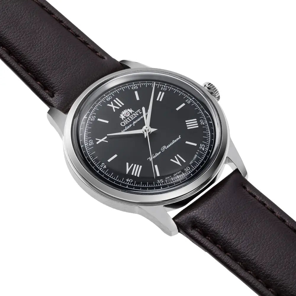 Orient-Orient Bambino RA-WK0004L Solar Blue Dial Leather Strap Men's Watch-Wristbear-3