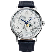 Orient-Orient Bambino Sun & Moon RA-AK0802S Automatic White Dial Leather Strap Men’s Watch-Wristbear-1