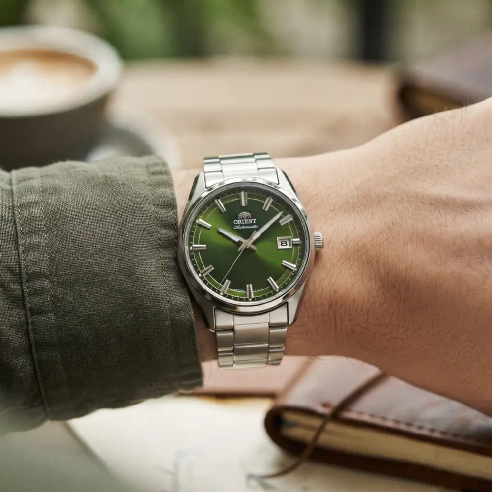 Orient-Orient Contemporary Stretto Date Limited Edition RA-AC0R05E Automatic Green Gradient Dial Stainless Steel Men's Watch-Wristbear-2