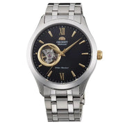 Orient-Orient Contemporary TAG03002B Open Heart Automatic Black Dial Stainless Steel Men's Watch-Wristbear-1