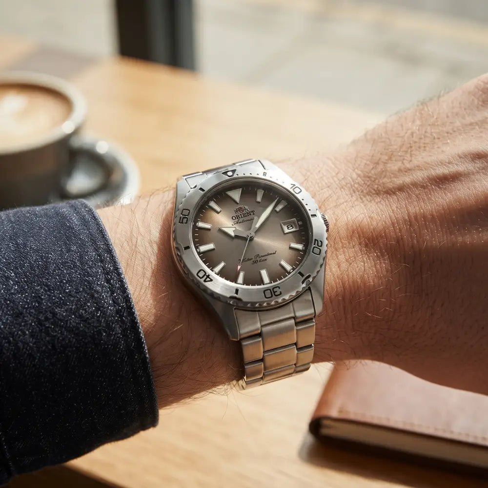 Orient-Orient Mako 40 Limited Edition RA-AC0Q16N Automatic Grey Gradient Dial Stainless Steel Men's Dive Watch-Wristbear-2