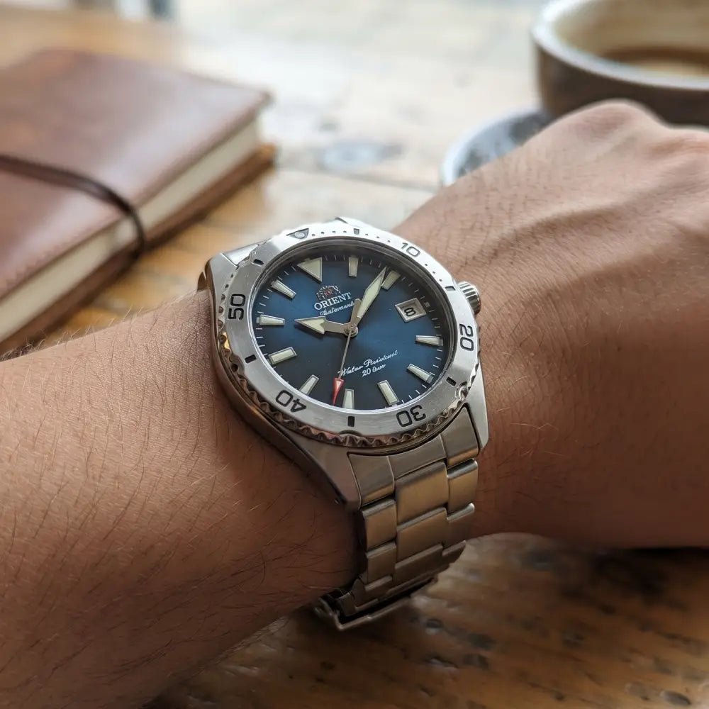 Orient-Orient Mako 40 RA-AC0Q14L Automatic Blue Gradient Dial Stainless Steel Men's Dive Watch-Wristbear-2