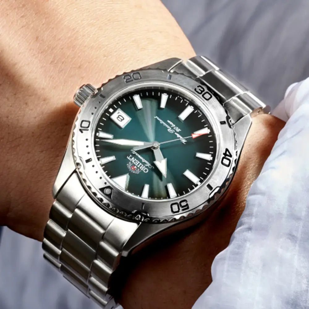 Orient-Orient Mako 40 Sports RA-AC0Q13E Automatic Green Gradient Dial Stainless Steel Men’s Watch-Wristbear-2