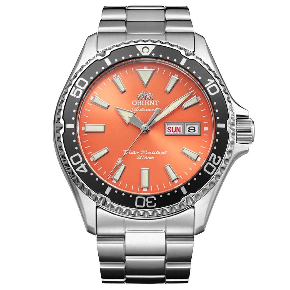 Orient-Orient Mako RA-AA0826Y Automatic Orange Dial Stainless Steel Sapphire 200M Men's Watch-Wristbear-1