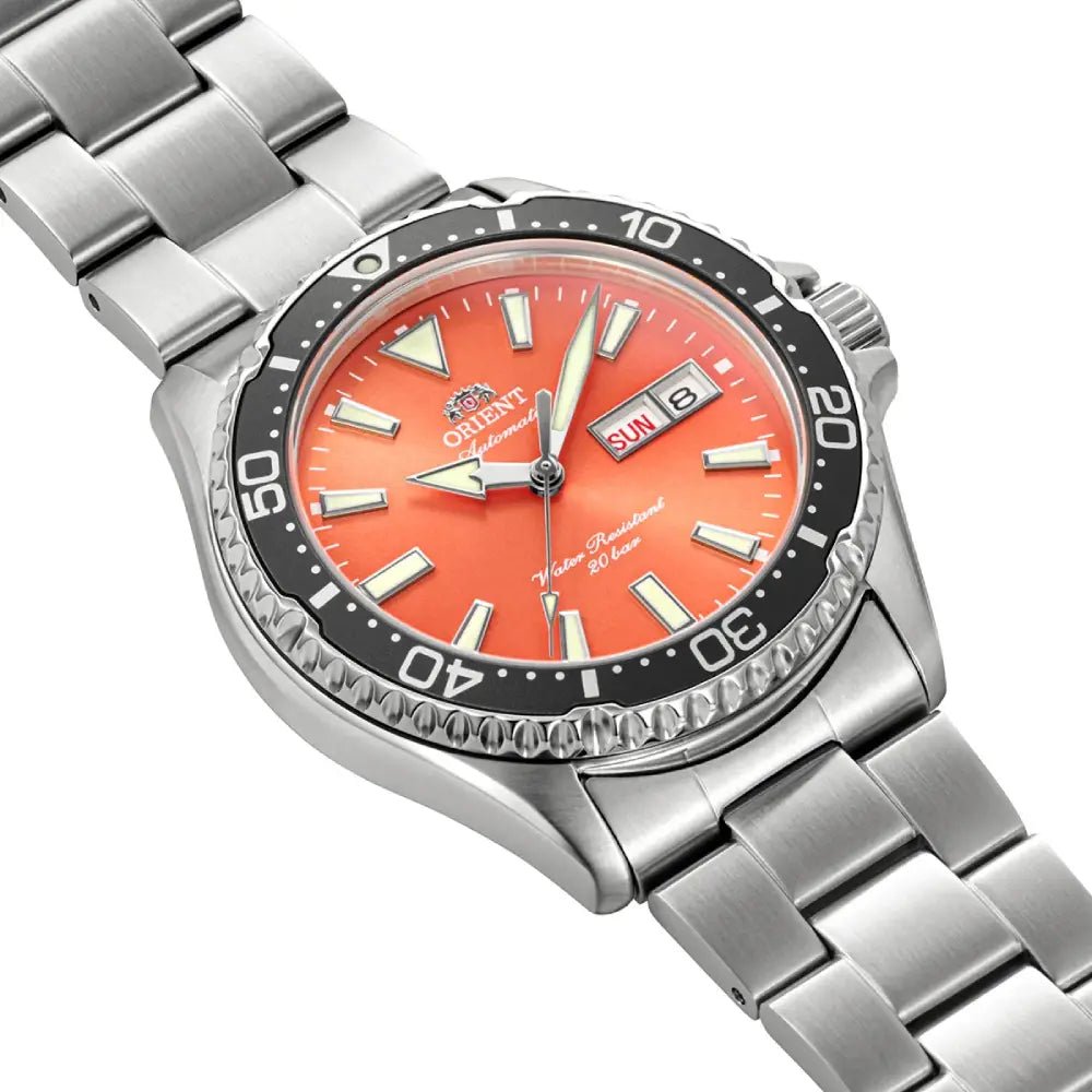 Orient-Orient Mako RA-AA0826Y Automatic Orange Dial Stainless Steel Sapphire 200M Men's Watch-Wristbear-2