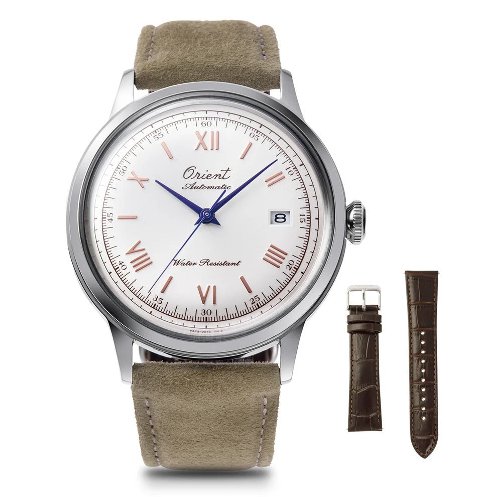 Orient-Orient RA-AC0027S 75th Anniversary Limited Edition Automatic White Dial Beige Leather Men's Watch-Wristbear-5