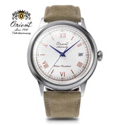 Orient-Orient RA-AC0027S 75th Anniversary Limited Edition Automatic White Dial Beige Leather Men's Watch-Wristbear-1