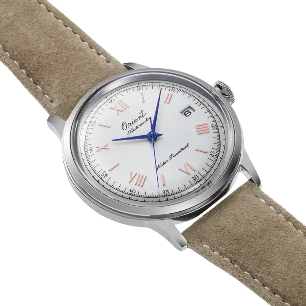 Orient-Orient RA-AC0027S 75th Anniversary Limited Edition Automatic White Dial Beige Leather Men's Watch-Wristbear-4