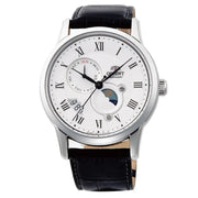 Orient-Orient Sun & Moon RA-AK0008S Automatic White Dial Black Leather Strap Men’s Watch-Wristbear-1