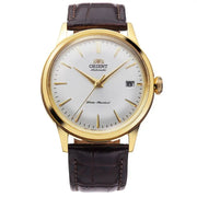 Orient Bambino 38 RA-AC0M01S Automatic White Dial Gold-Tone Case Leather Strap Men’s Watch - shop_name OrientRA-AC0M01S