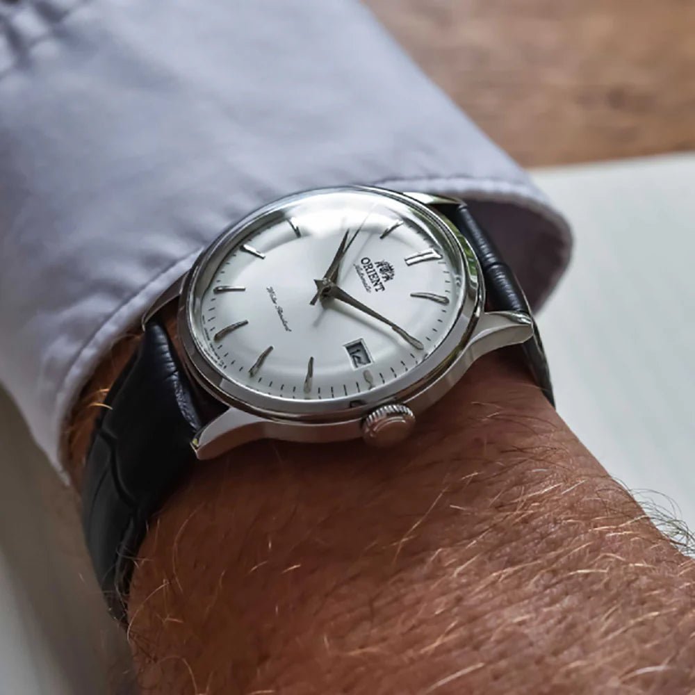 Orient Bambino 38 RA-AC0M03S Automatic White Dial Leather Strap Men’s Watch - shop_name OrientRA-AC0M03S