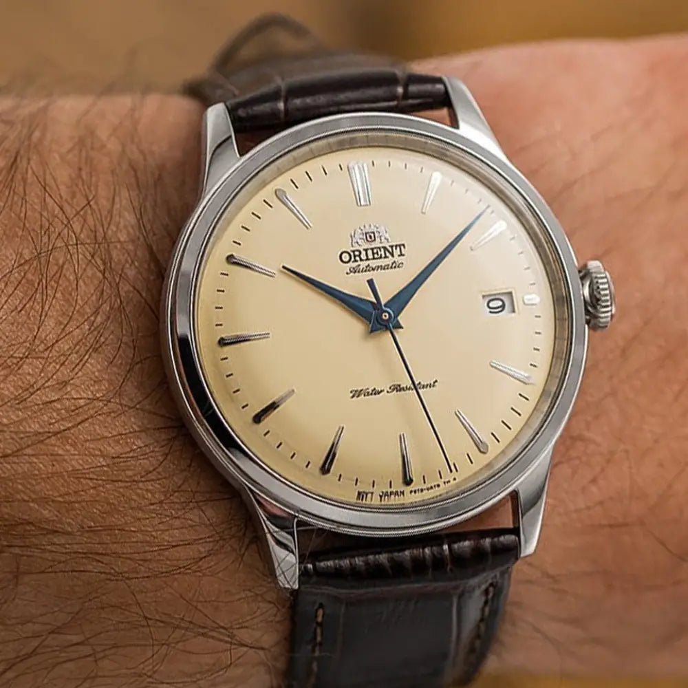 Orient-Orient Bambino 38 RA-AC0M04Y Automatic Ivory Dial Leather Strap Men’s Watch-Wristbear-3