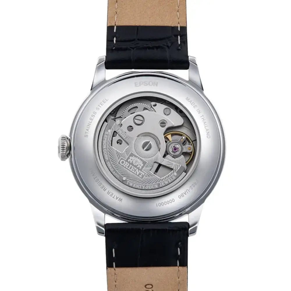 Orient Bambino 38 Small Seconds RA-AP0101B Automatic Black Sunburst Dial Leather Strap Men’s Watch-Orient-Wristbear-4