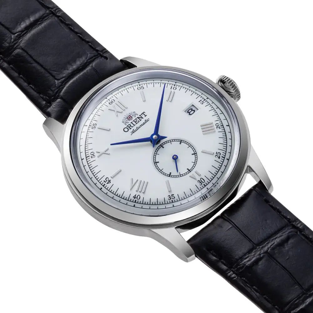 Orient-Orient Bambino 38 Small Seconds RA-AP0104S Automatic Silver Sunburst Dial Leather Strap Men’s Watch-Wristbear-3