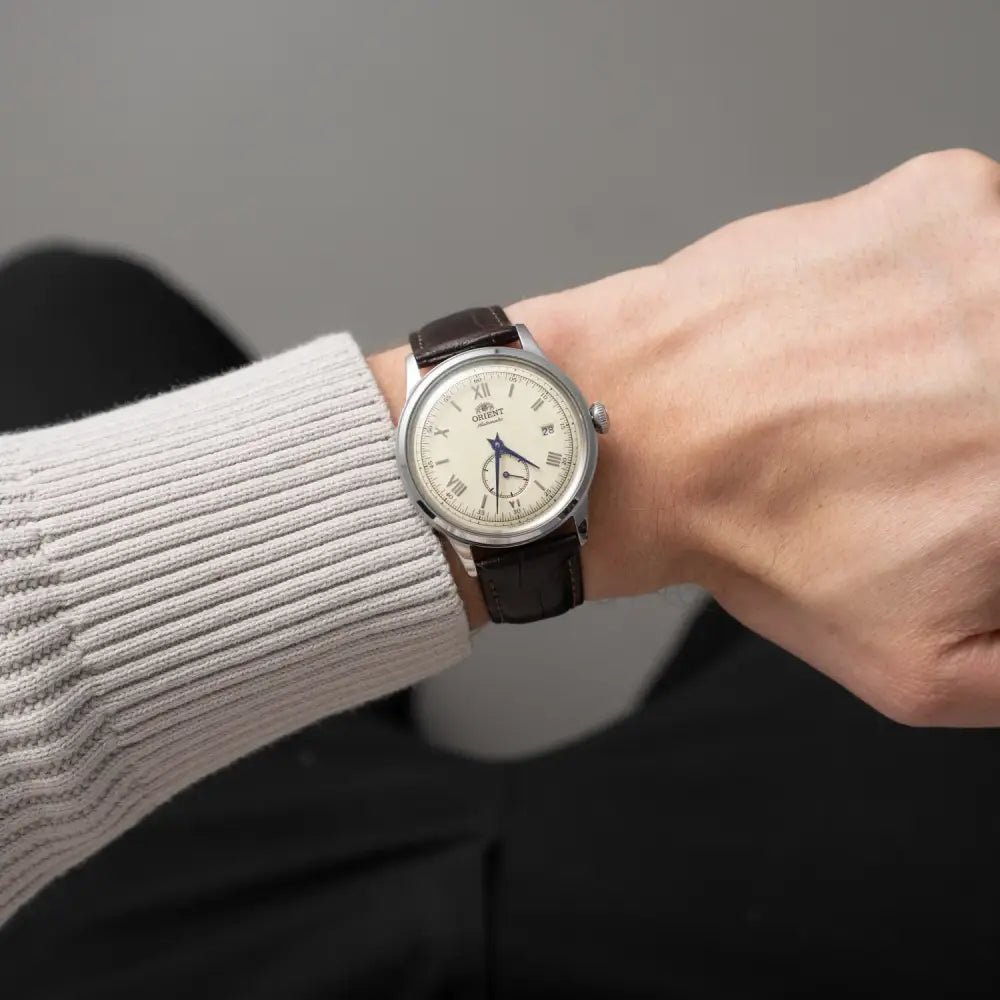 Orient Bambino 38 Small Seconds RA-AP0105Y Automatic Ivory Dial Leather Strap Men’s Watch - shop_name OrientRA-AP0105Y