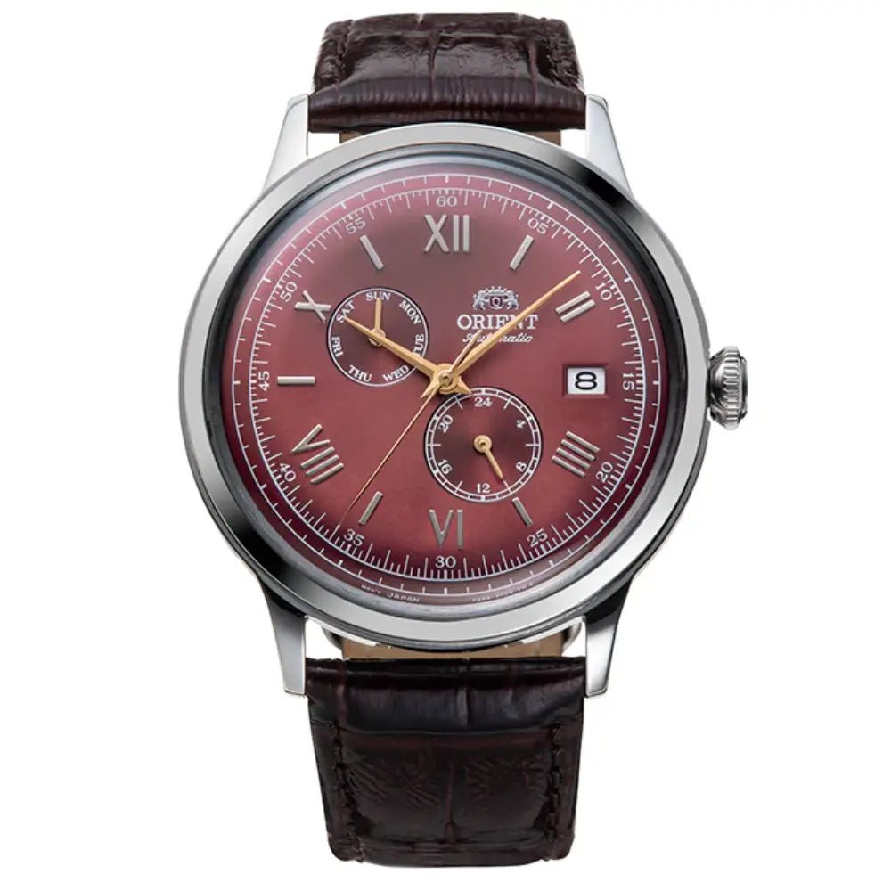 Orient Bambino Multi-Hand RA-AK0705R Automatic Burgundy Dial Leather Strap Men’s Watch - shop_name OrientRA-AK0705R