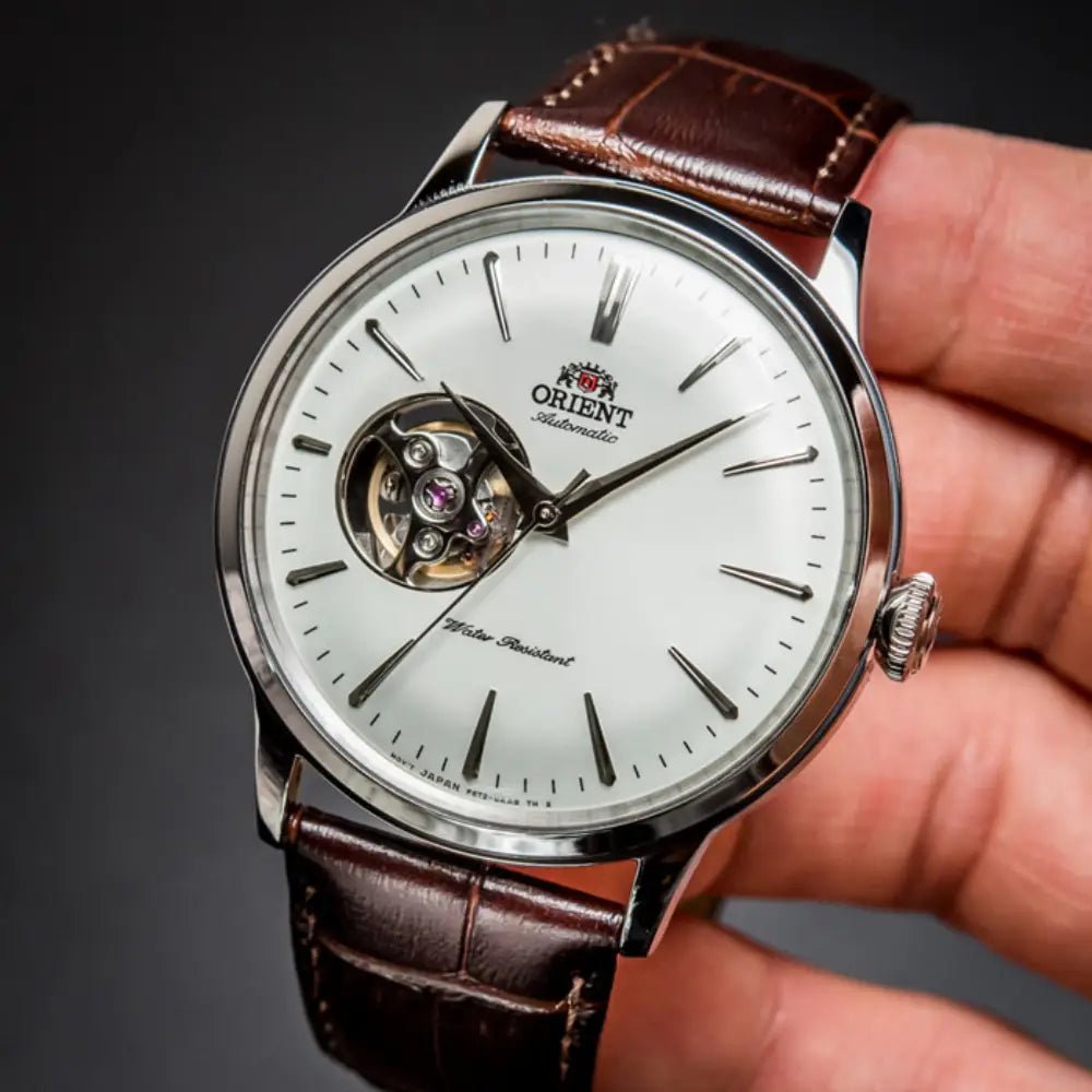 Orient Bambino Open Heart RA-AG0002S Automatic White Dial Leather Strap Men’s Watch - shop_name OrientRA-AG0002S