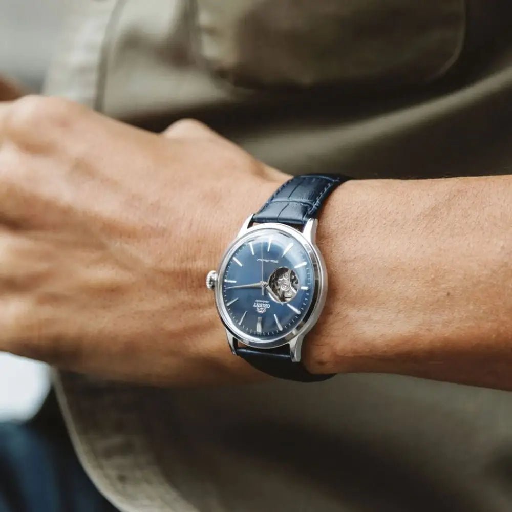 Orient Bambino Open Heart RA-AG0005L Automatic Blue Dial Leather Strap Men’s Watch - shop_name OrientRA-AG0005L