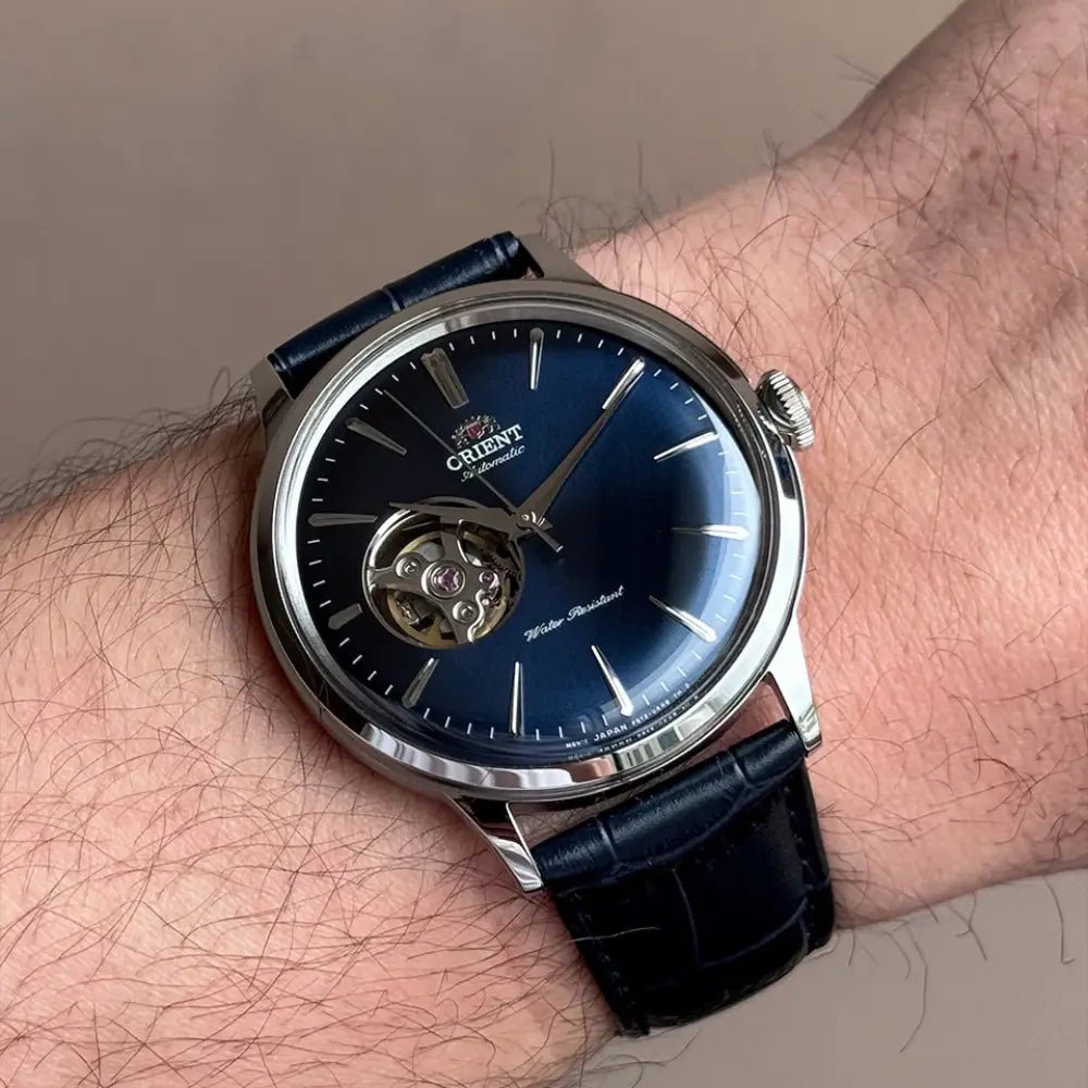 Orient Bambino Open Heart RA-AG0005L Automatic Blue Dial Leather Strap Men’s Watch - shop_name OrientRA-AG0005L