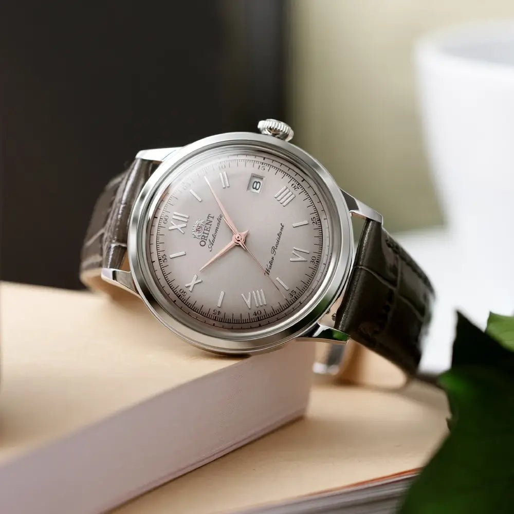 Orient Bambino RA-AC0025N Automatic Beige Sunburst Dial Brown Leather Strap Men’s Watch - shop_name OrientRA-AC0025N