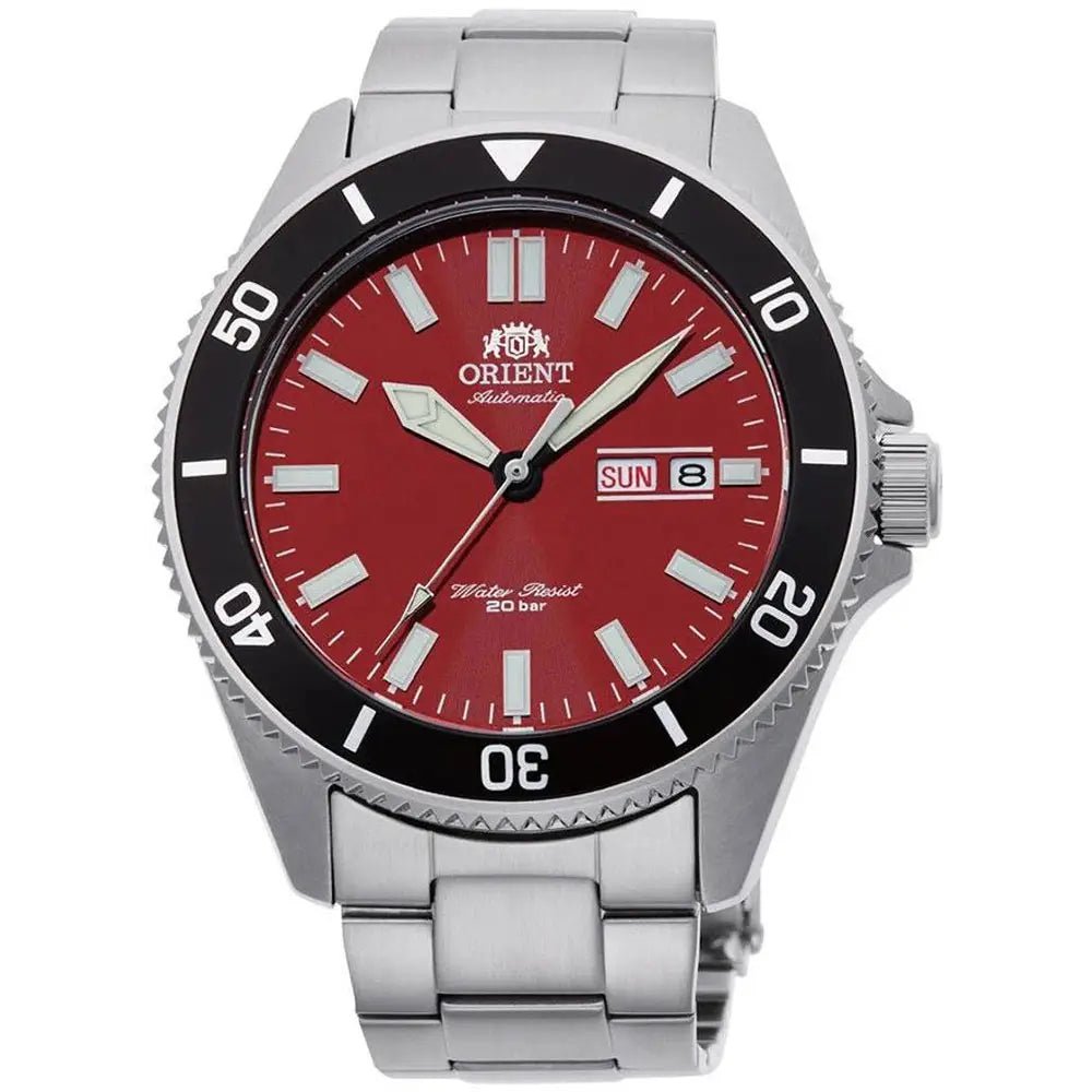 Orient Mako Kanno RA-AA0915R Automatic Red Sunburst Dial Stainless Steel Diver Men’s Watch - shop_name OrientRA-AA0915R