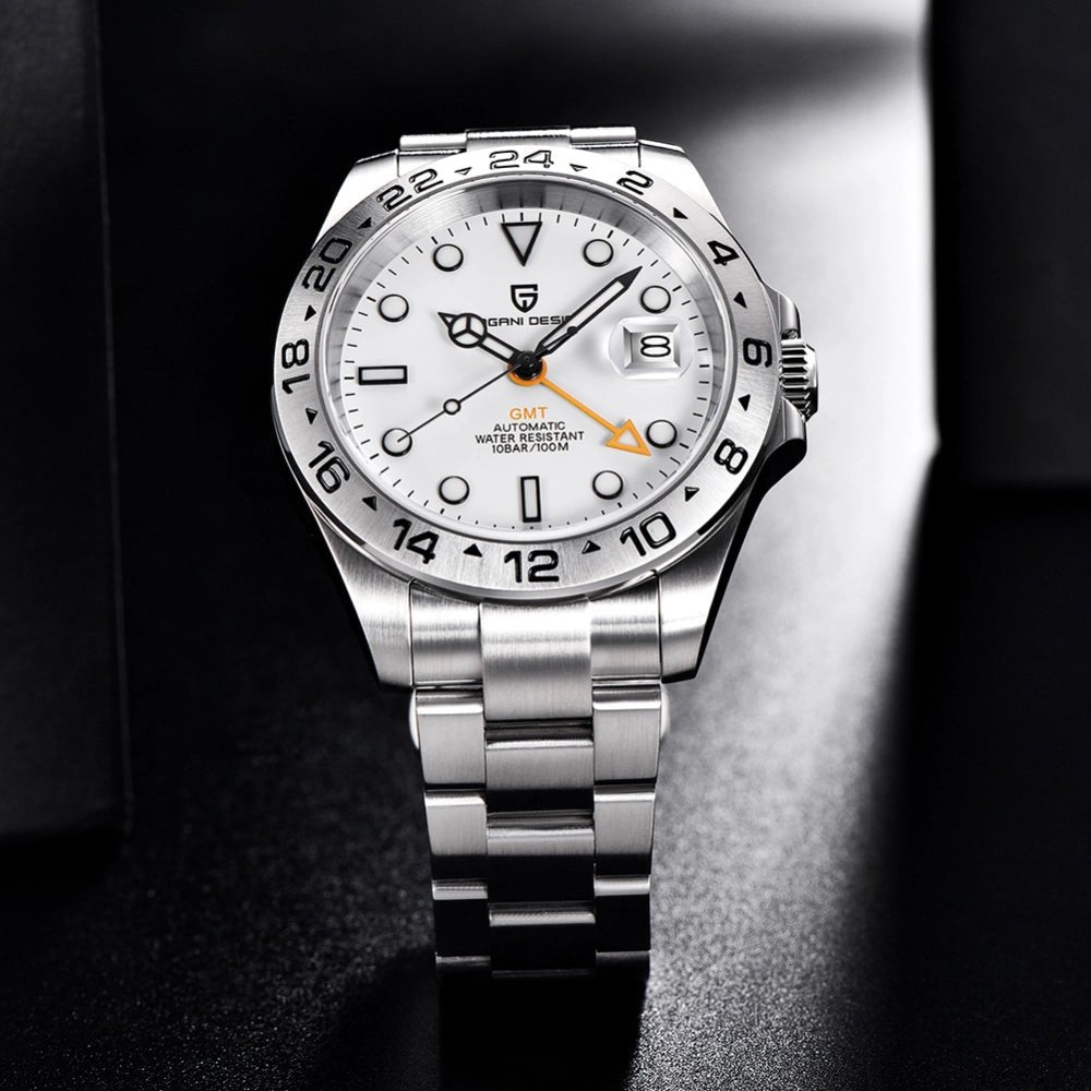 Pagani Design-Pagani Design Explorer II PD-1682 Automatic GMT White Dial Stainless Steel Men's Watch-Wristbear-3