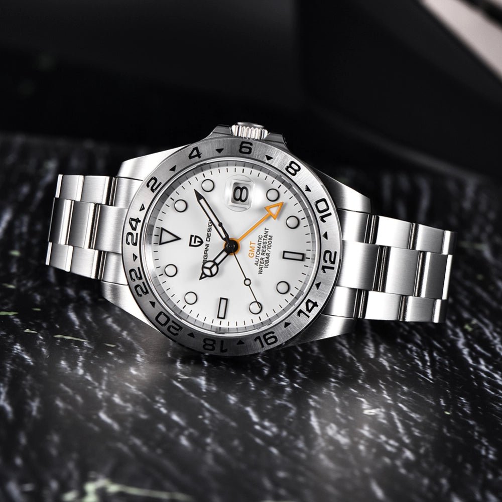 Pagani Design-Pagani Design Explorer II PD-1682 Automatic GMT White Dial Stainless Steel Men's Watch-Wristbear-4