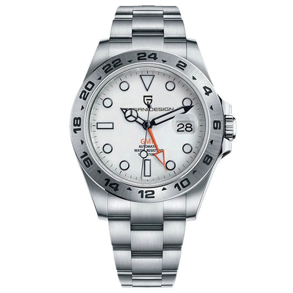 Pagani Design-Pagani Design Explorer II PD-1682 Automatic GMT White Dial Stainless Steel Men's Watch-Wristbear-1