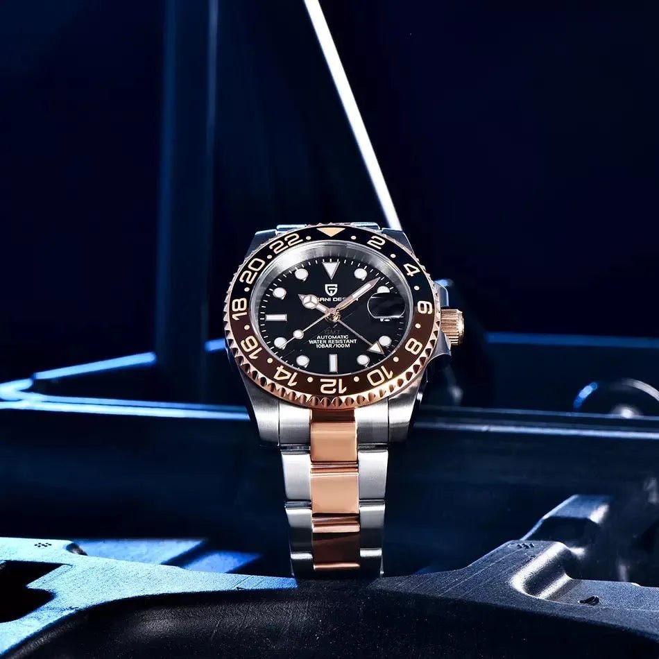 Pagani Design PD-1662 black dial with rose-gold-tone Oyster-style bracelet — image 2