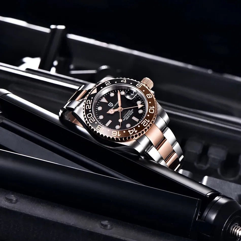 Pagani Design PD-1662 black dial with rose-gold-tone Oyster-style bracelet — image 3