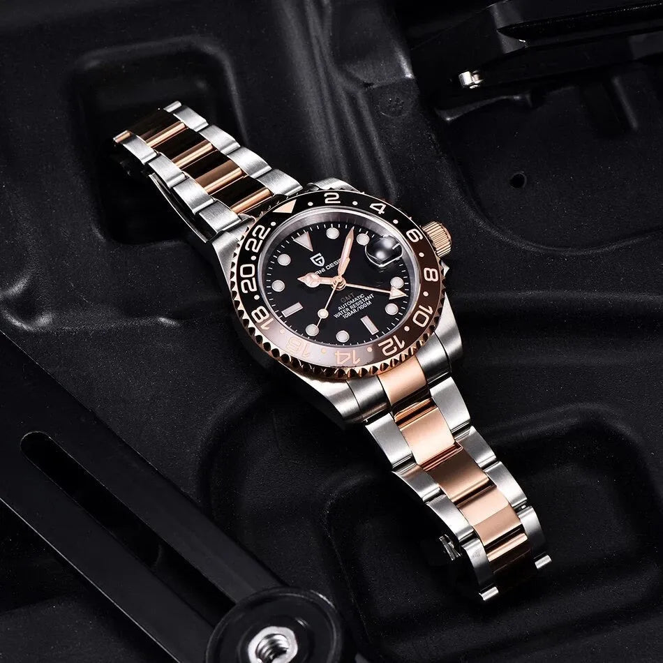 Pagani Design PD-1662 black dial with rose-gold-tone Oyster-style bracelet — image 4
