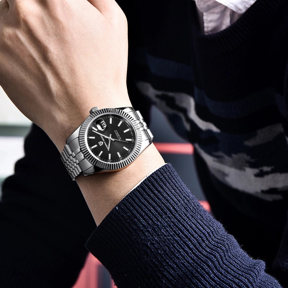 Pagani Design-Pagani Design PD-1645 Automatic Black Dial Stainless Steel Jubilee Bracelet Men's Watch-Wristbear-2