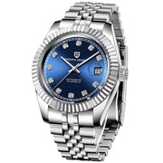 Pagani Design-Pagani Design PD-1645 Automatic Blue Diamond Dial Stainless Steel Jubilee Bracelet Men's Watch-Wristbear-1