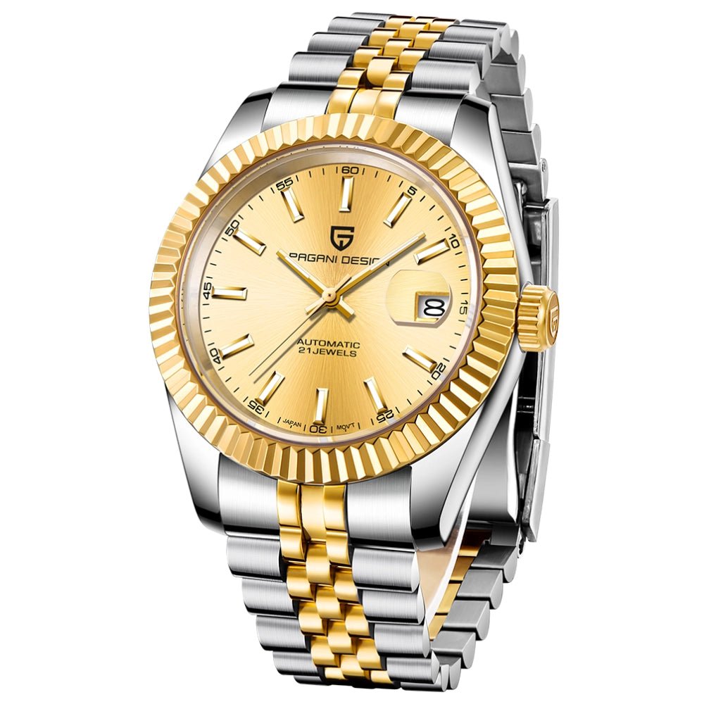 Pagani Design-Pagani Design PD-1645 Automatic Gold Dial Two-Tone Stainless Steel Men's Watch-Wristbear-1