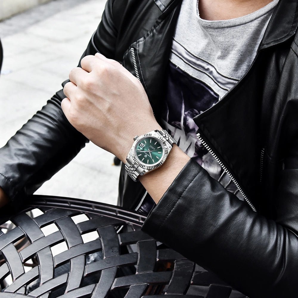 Pagani Design-Pagani Design PD-1645 Automatic Green Dial Stainless Steel Jubilee Bracelet Men's Watch-Wristbear-2