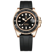 Pagani Design-Pagani Design PD-1651 Automatic Rose Gold Black Dial Rubber Strap Men's Watch-Wristbear-1