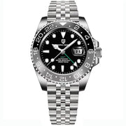 Pagani Design-Pagani Design PD-1662 Bruce Wayne GMT Automatic Black & Grey Bezel Stainless Steel Men's Watch-Wristbear-1