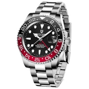 Pagani Design-Pagani Design PD-1662 Coke GMT Automatic Black & Red Bezel Stainless Steel Men's Watch-Wristbear-1