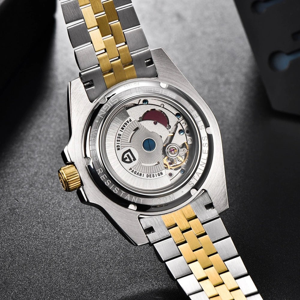 Pagani Design-Pagani Design PD-1662 GMT Automatic Black Dial Stainless Steel Men's Watch-Wristbear-6