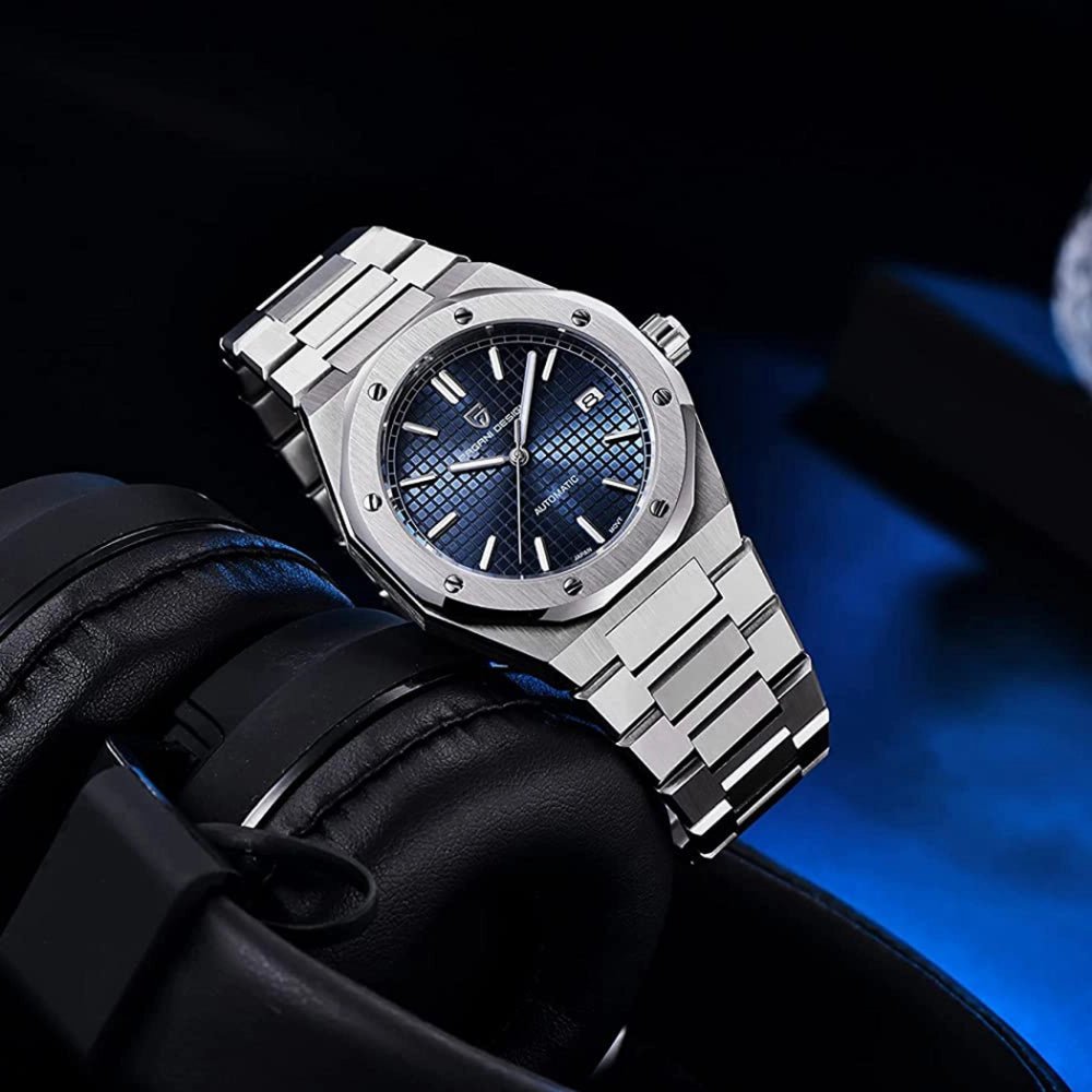 Pagani Design-Pagani Design PD-1673 Automatic Blue Dial Stainless Steel Bracelet Men's Watch-Wristbear-3