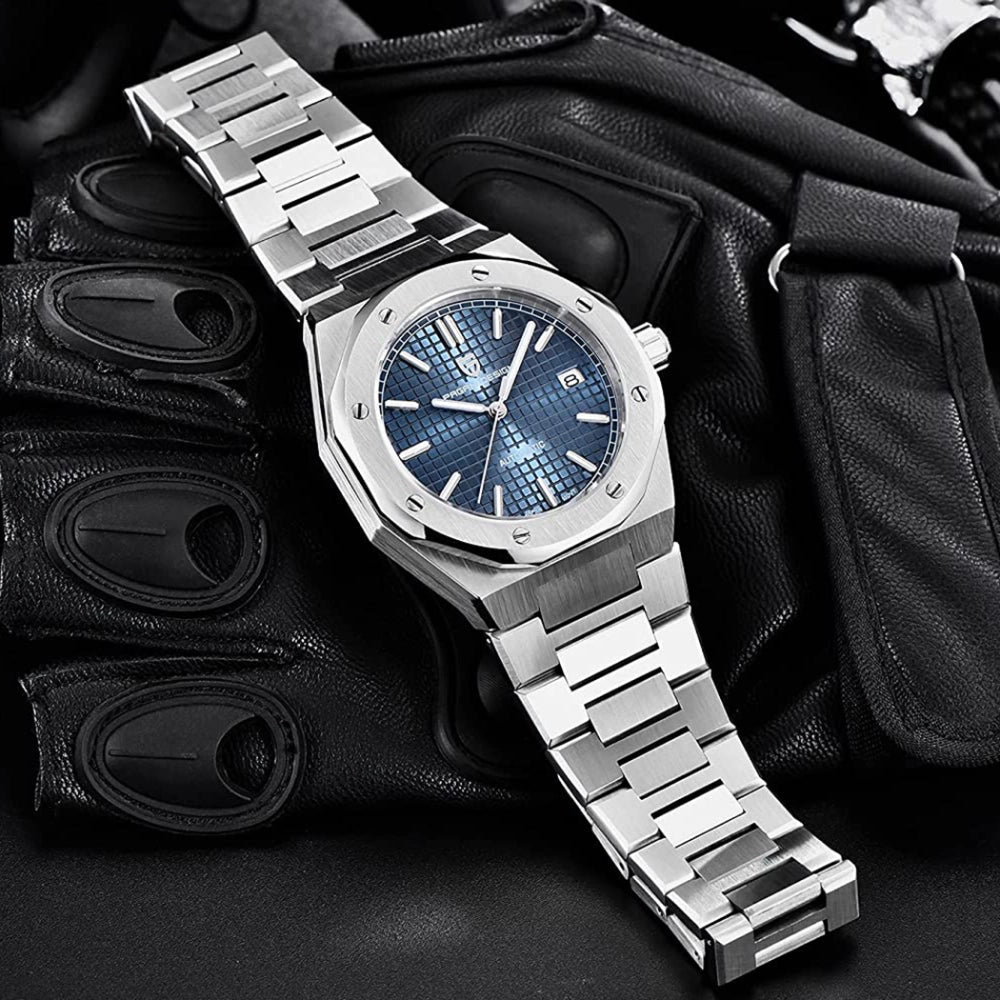 Pagani Design-Pagani Design PD-1673 Automatic Blue Dial Stainless Steel Bracelet Men's Watch-Wristbear-4
