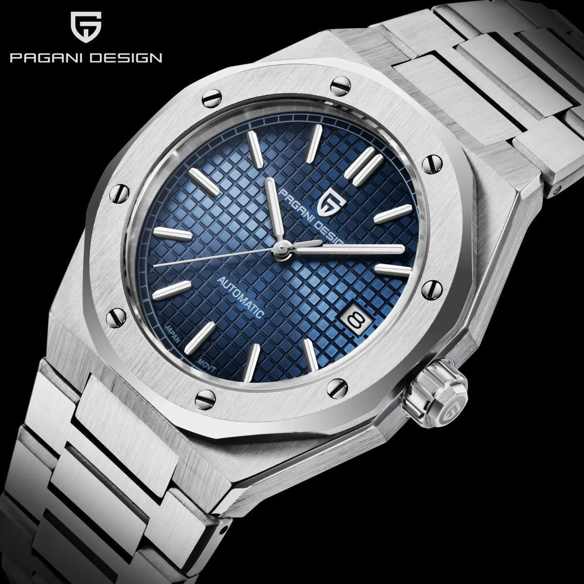 Pagani Design PD-1673 blue dial on integrated stainless-steel bracelet — image 3