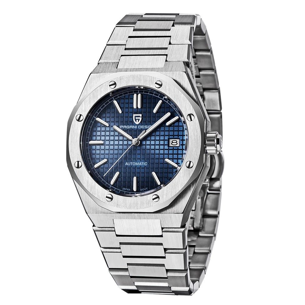 Pagani Design-Pagani Design PD-1673 Automatic Blue Dial Stainless Steel Bracelet Men's Watch-Wristbear-1
