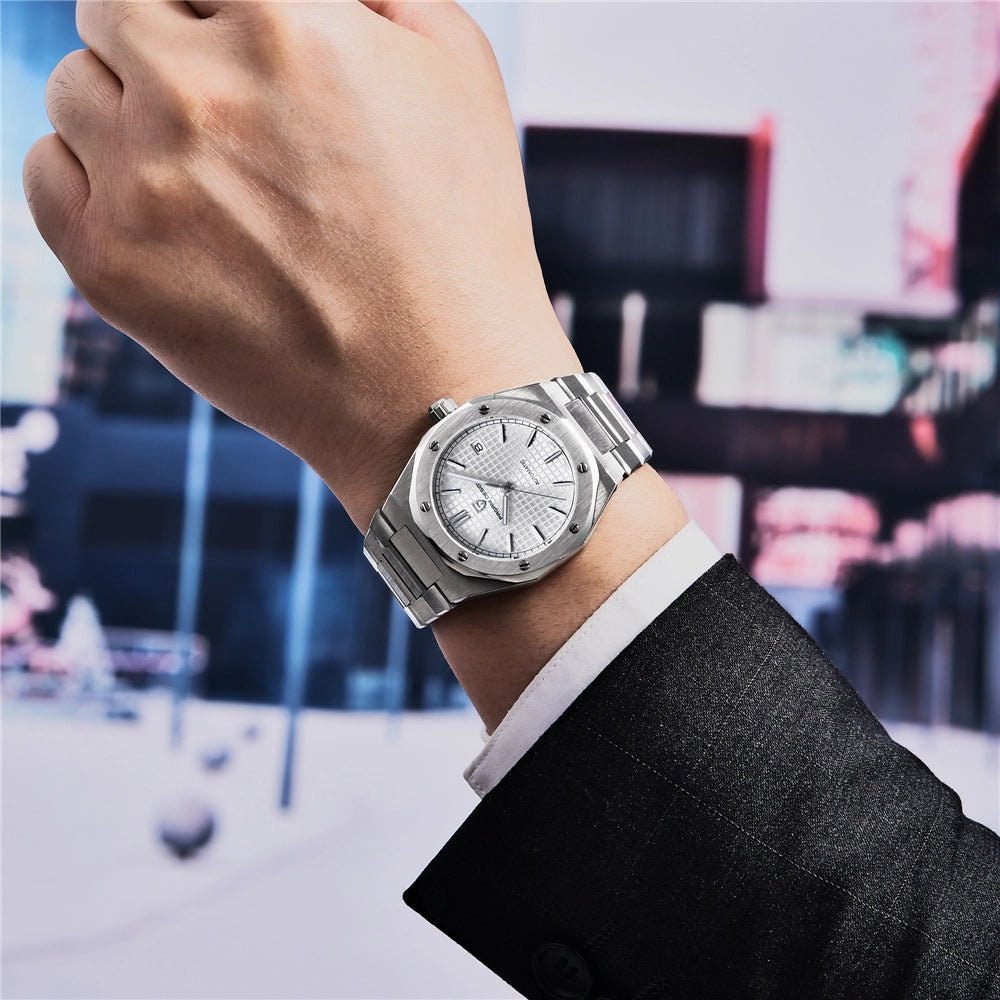 Pagani Design-Pagani Design PD-1673 Automatic White Dial Stainless Steel Bracelet Men's Watch-Wristbear-2