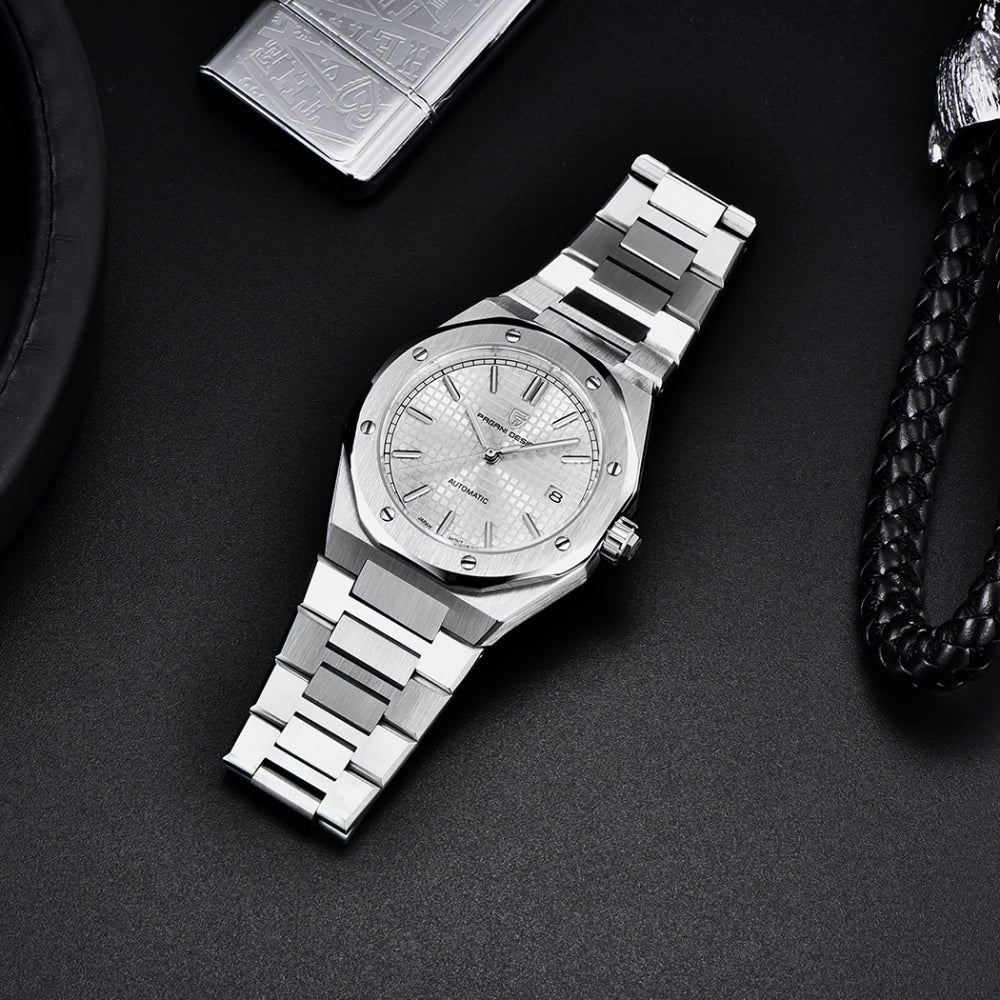 Pagani Design-Pagani Design PD-1673 Automatic White Dial Stainless Steel Bracelet Men's Watch-Wristbear-4