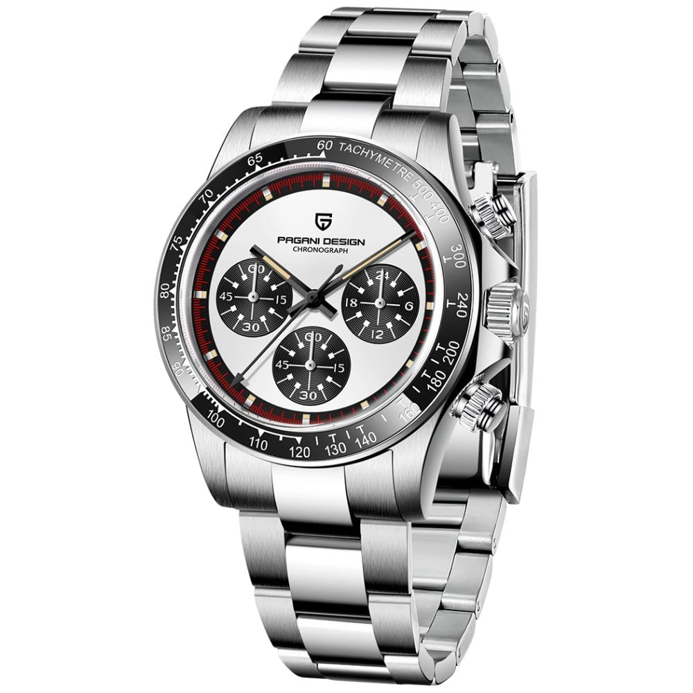 Pagani Design-Pagani Design PD-1676 Chronograph Quartz White Dial Stainless Steel Men's Watch-Wristbear-1