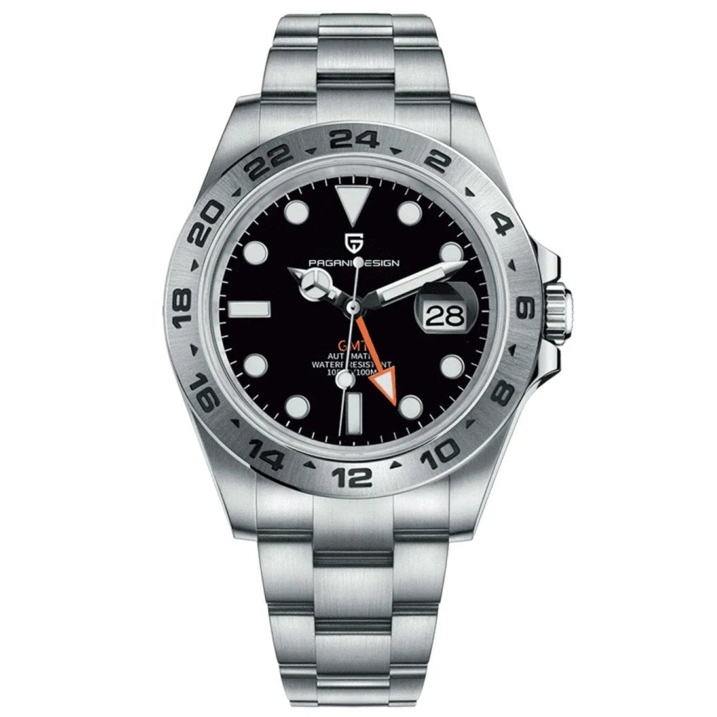 Pagani Design PD-1682 black GMT dial on Oyster-style stainless-steel bracelet — image 1